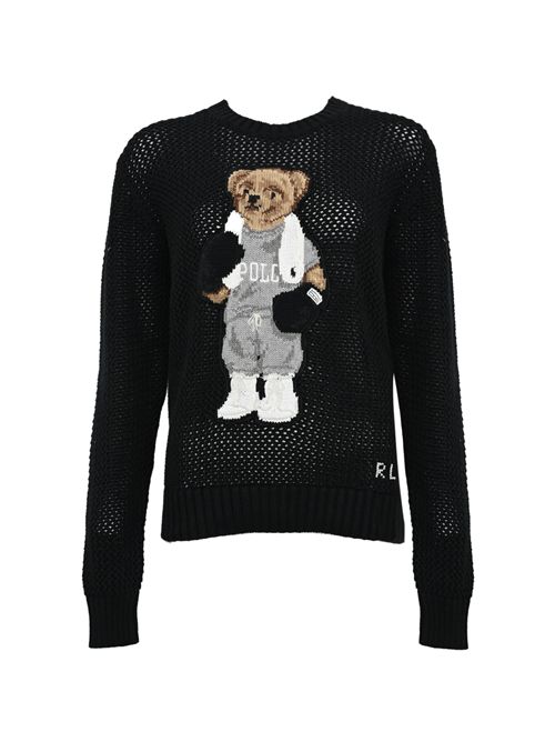 Maglione Polo Bear in cotone nero POLO RALPH LAUREN | 211972112001